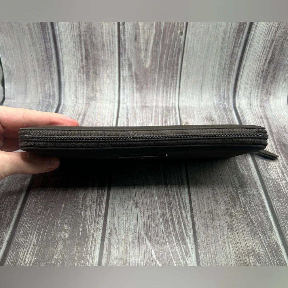 PRADA Tessuto Nylon & Saffiano Leather Zip Long Wallet Chocolate Brown - Picture 6 of 14